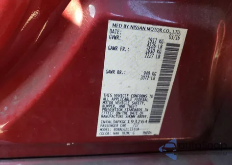 2016 Nissan Altima 2.5 from USA, damaged, VIN 1N4AL3APXGC193264